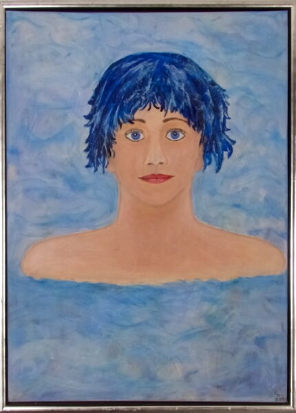 Wasserfrau | Unikat | signiert | datiert | Acryl auf Leinwand | Hochformat | 70 x 50 x 2 cm | Schattenfugenrahmen silber