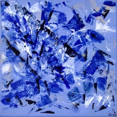 Alles blau | Unikat | signiert | datiert | Acryl auf Leinwand | Format 40 x 40 x 2 cm | ungerahmt