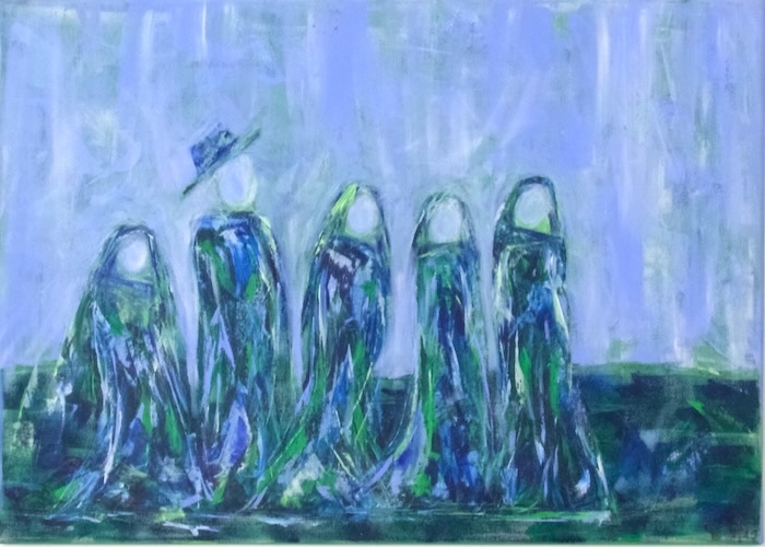 Der Spaziergang | Unikat | signiert | datiert | Acryl auf Leinwand | Querformat | 50 x 70 x 2 cm | ungerahmt