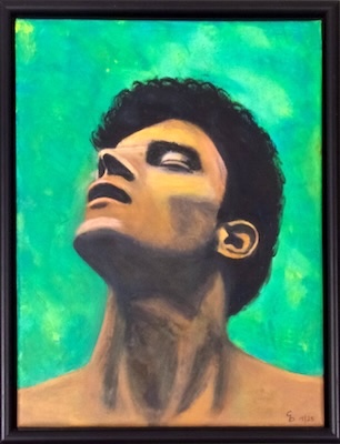 Sonnenanbeter | Unikat | signiert | datiert | Acryl auf Leinwand | Hochformat | 40 x 30 x 2 cm | Schattenfugenrahmen schwarz